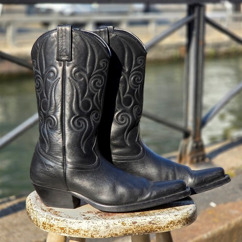 Stivale pelle texano vintage - stivale,