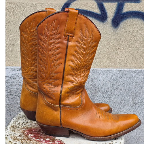 Stivale pelle texano vintage - stivale,