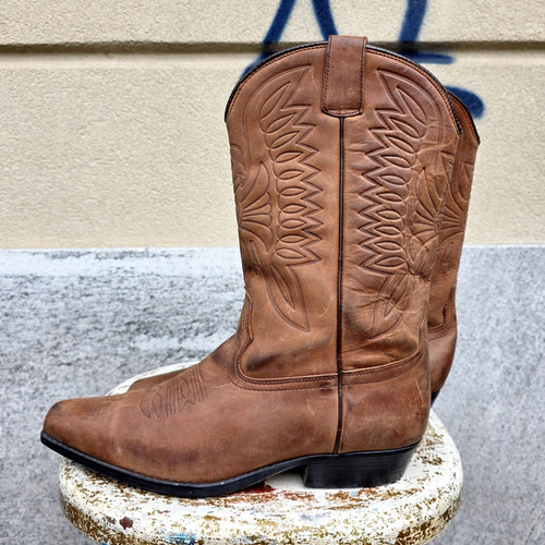 Stivale pelle texano vintage - pelle,
